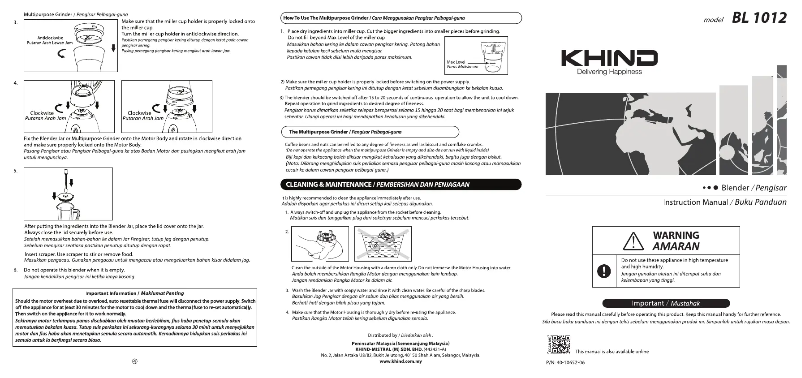 Página 1 del manual Manual de usuario Khind BL1012