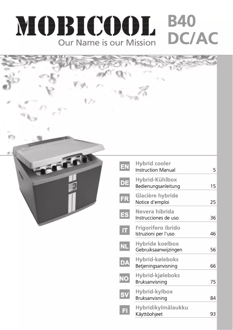 Imagen de la primera página del manual del dispositivo B40 AC/DC