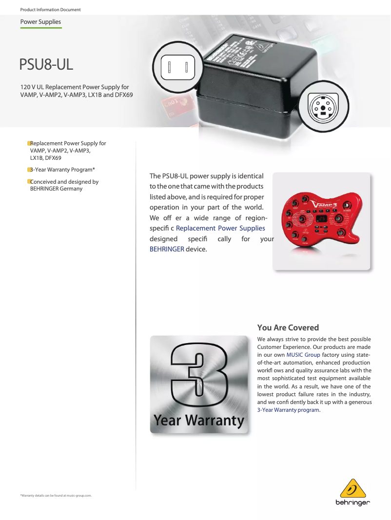 Imagen de la primera página del manual del dispositivo PSU8-UL