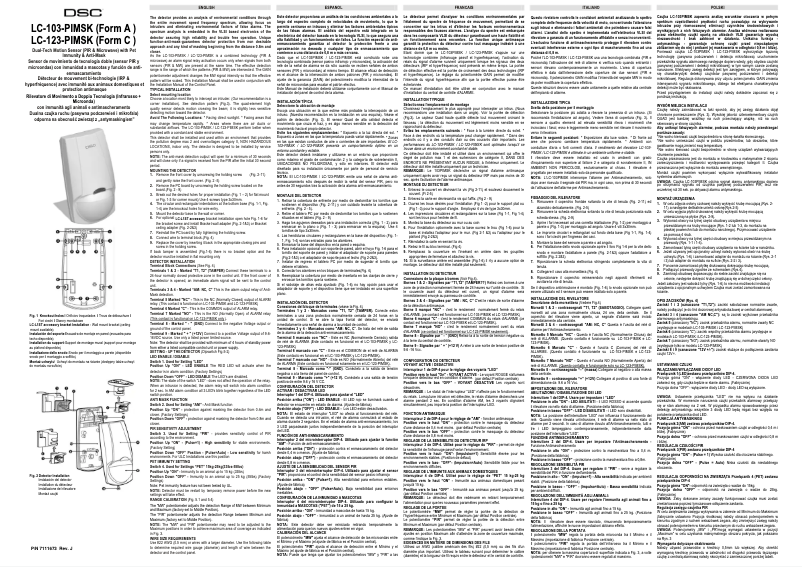 Página nº 1 - Manual de usuario DSC LC-103-PIMSK