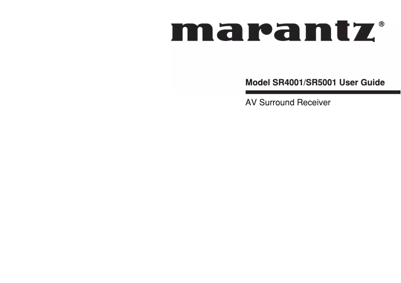 Página 1 del manual Manual de usuario Marantz SR-5001