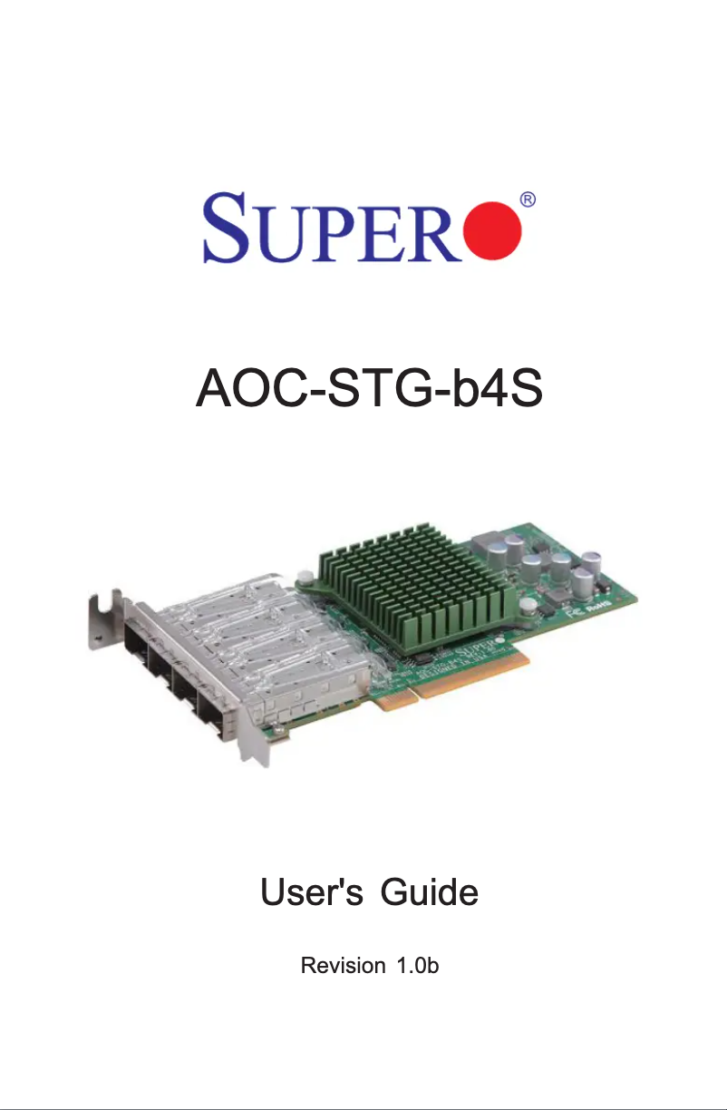 Página 1 del manual Manual de usuario Supermicro AOC-STG-B4S