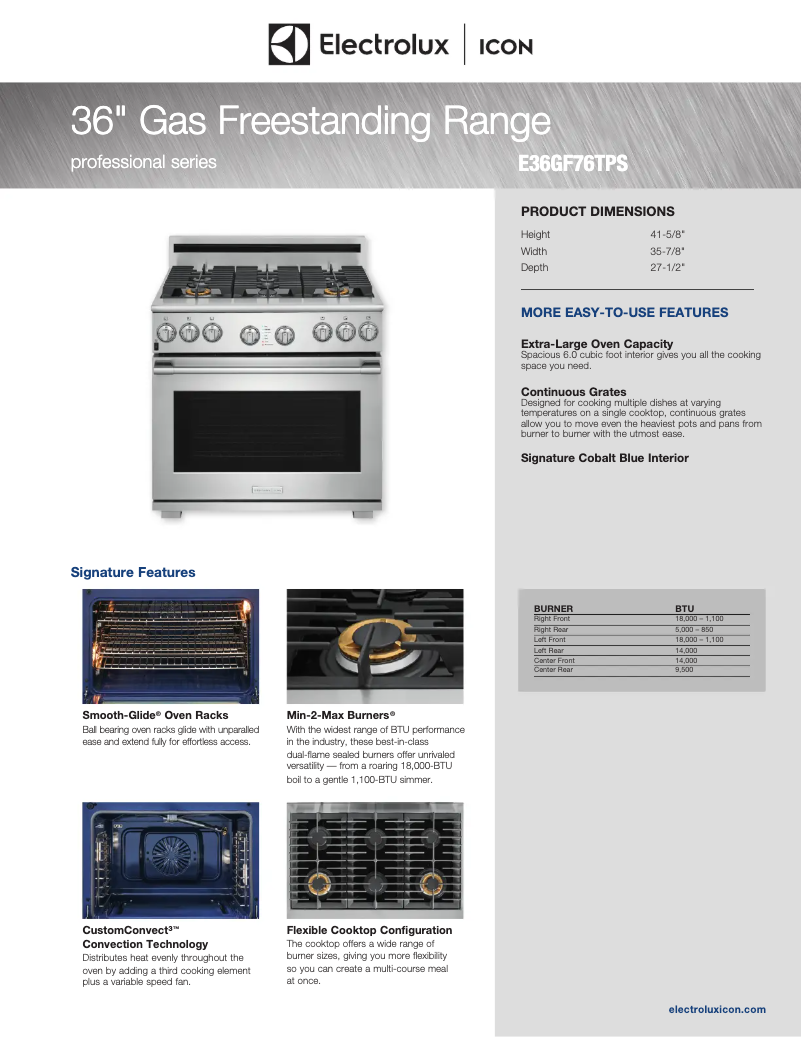 Imagen de la primera página del manual del dispositivo ICON E36GF76TPS