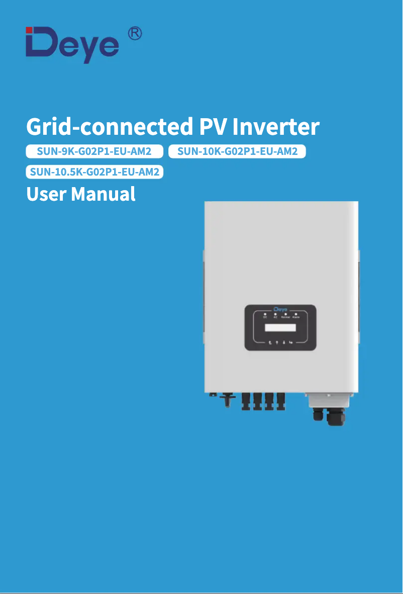 Imagen de la primera página del manual del dispositivo SUN-10K-G02P1-AU-AM2