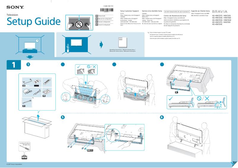 Imagen de la primera página del manual del dispositivo Bravia KD-43X720E