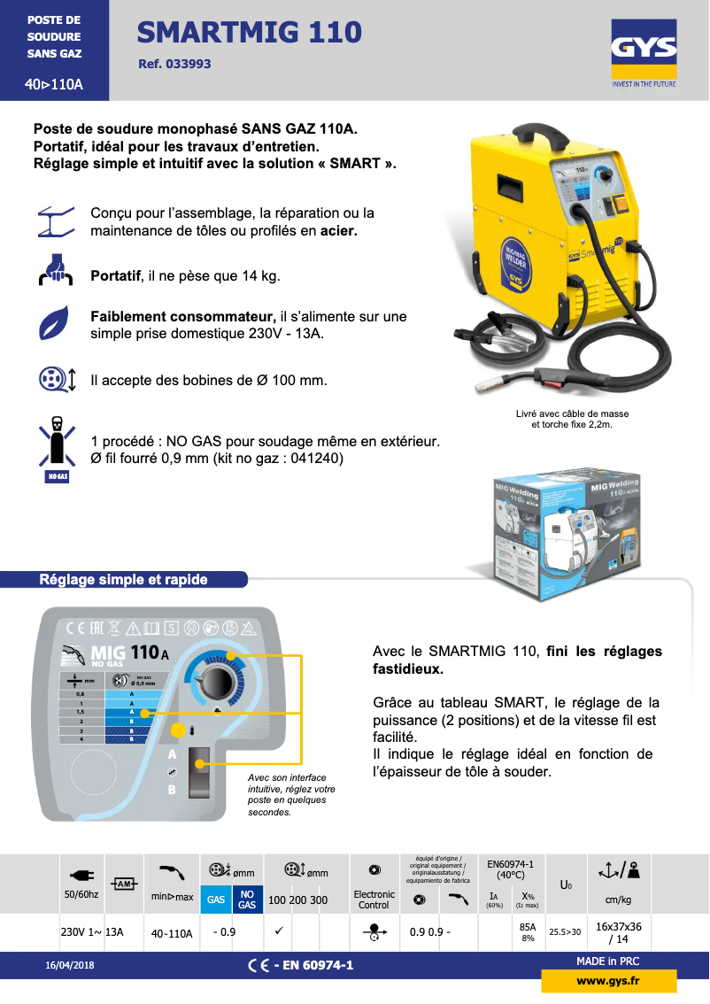 Imagen de la primera página del manual del dispositivo Smartmig 110