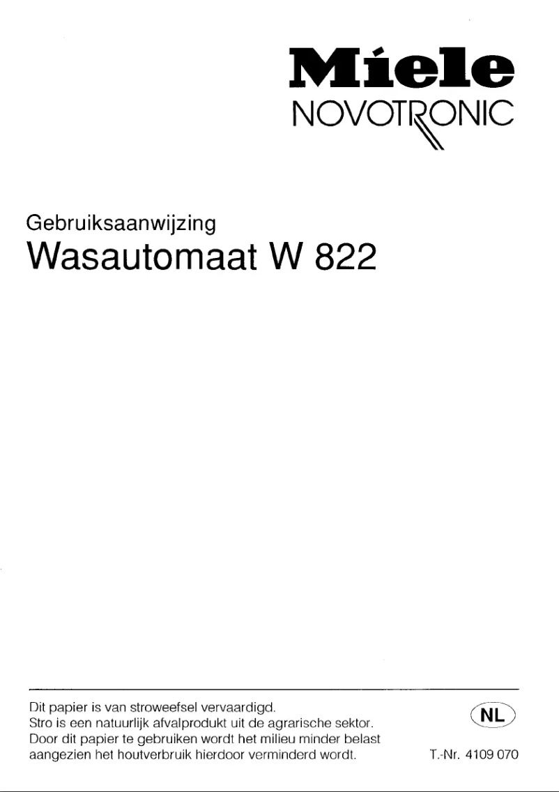 Imagen de la primera página del manual del dispositivo Novotronic W 822