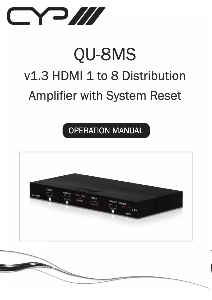 Imagen de la primera página del manual del dispositivo QU-8MS