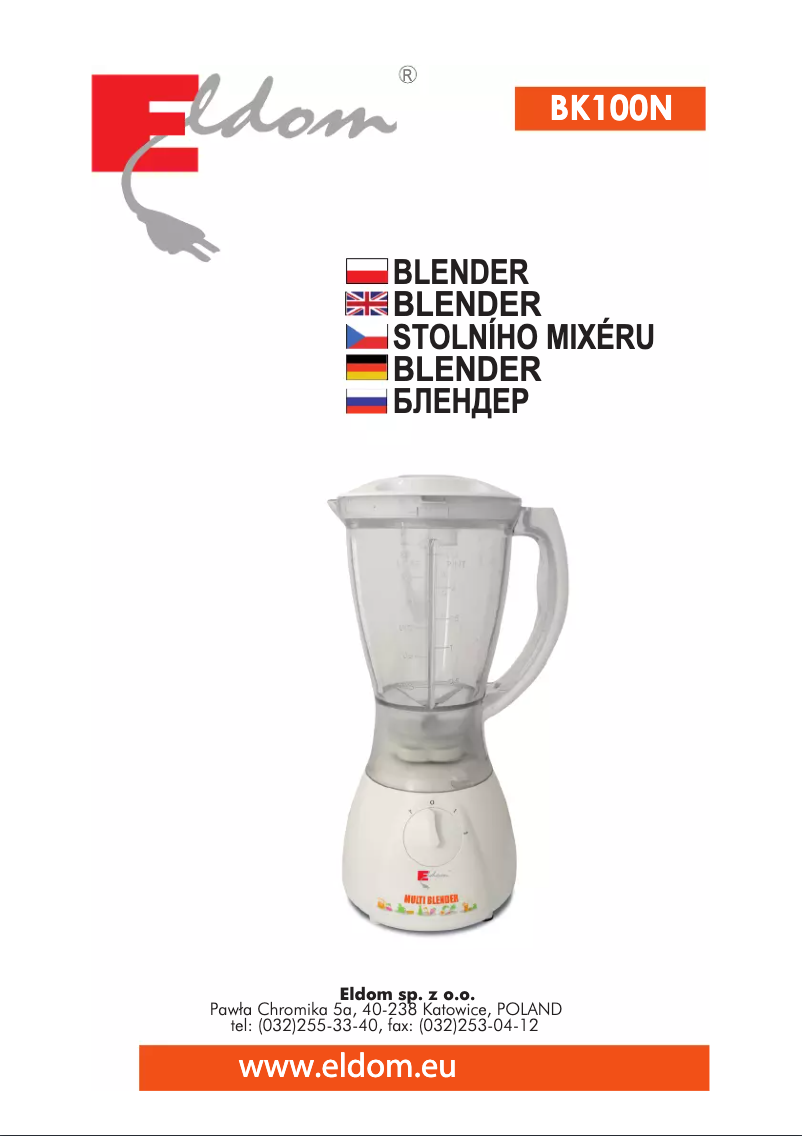 Página 1 del manual Manual de usuario Eldom BK100N