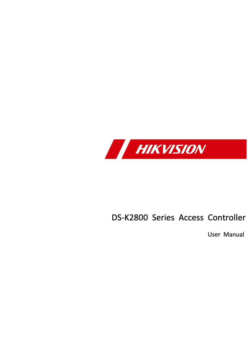 Imagen de la primera página del manual del dispositivo DS-K2801