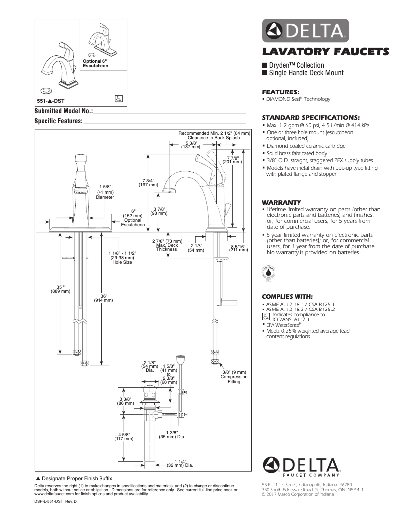 Página 1 del manual Manual de usuario Delta 551-DST