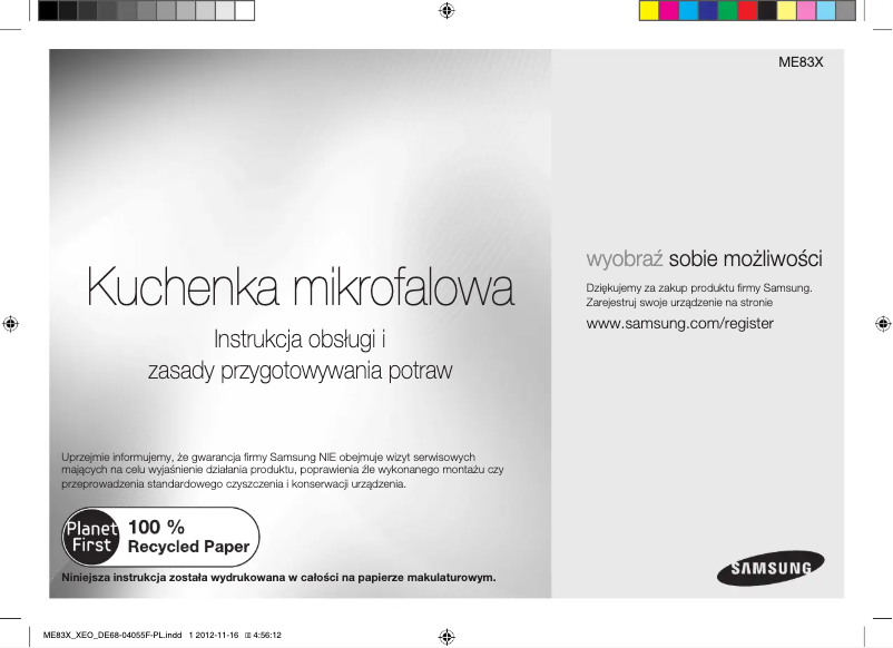 Imagen de la primera página del manual del dispositivo ME83X