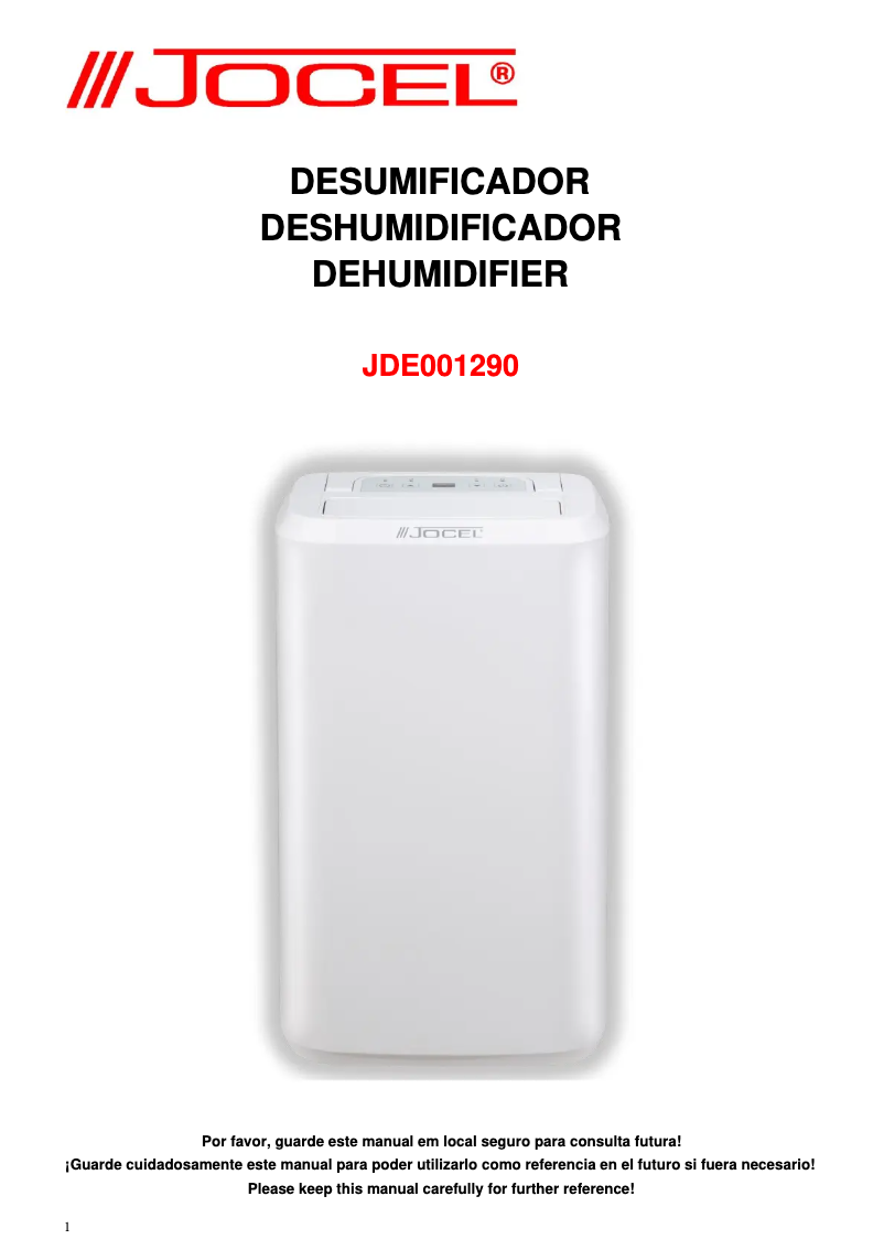 Página 1 del manual Manual de usuario Jocel JDE001290