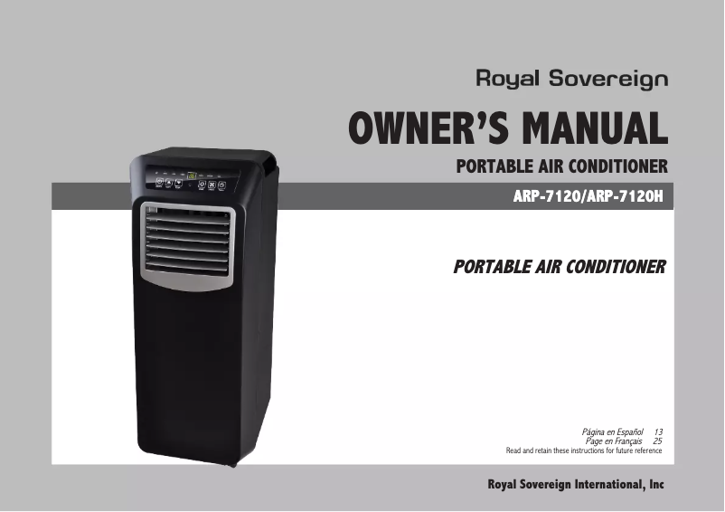Página 1 del manual Manual de usuario Royal Sovereign ARP-7120H