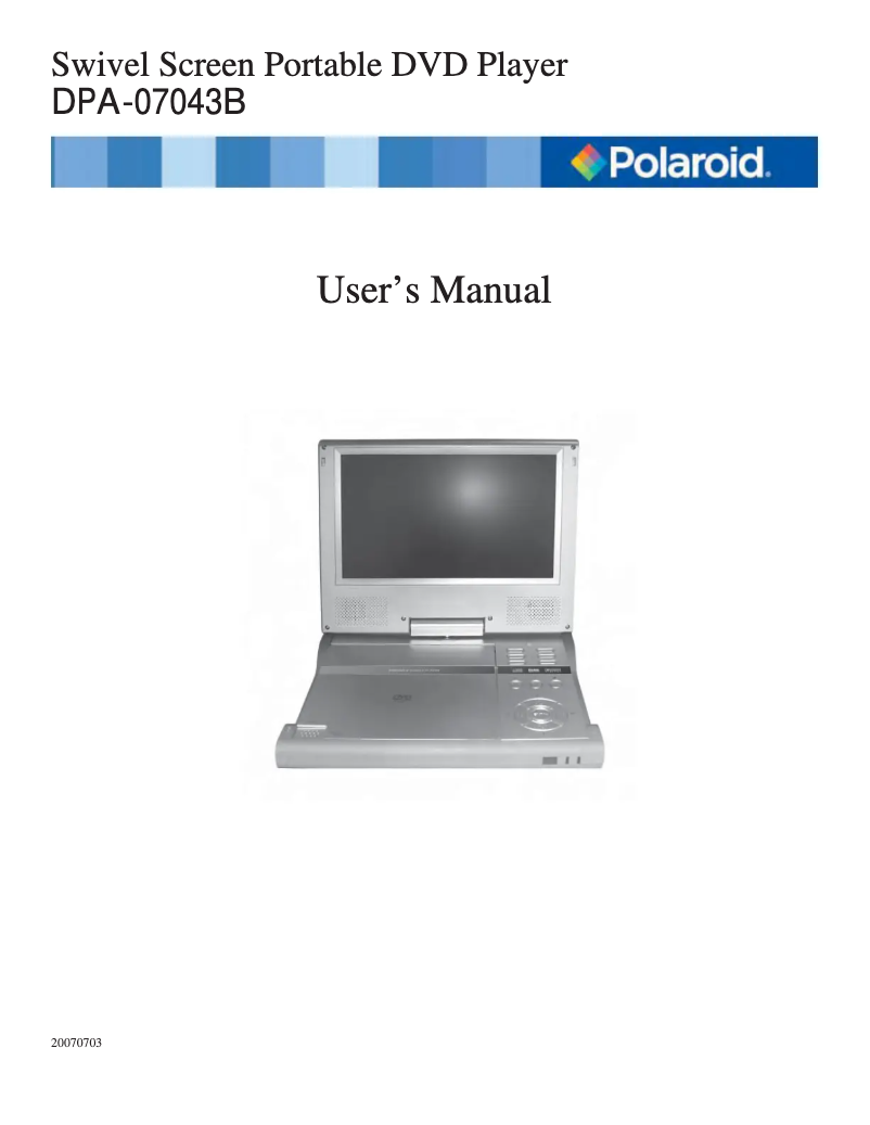 Imagen de la primera página del manual del dispositivo DPA-07043