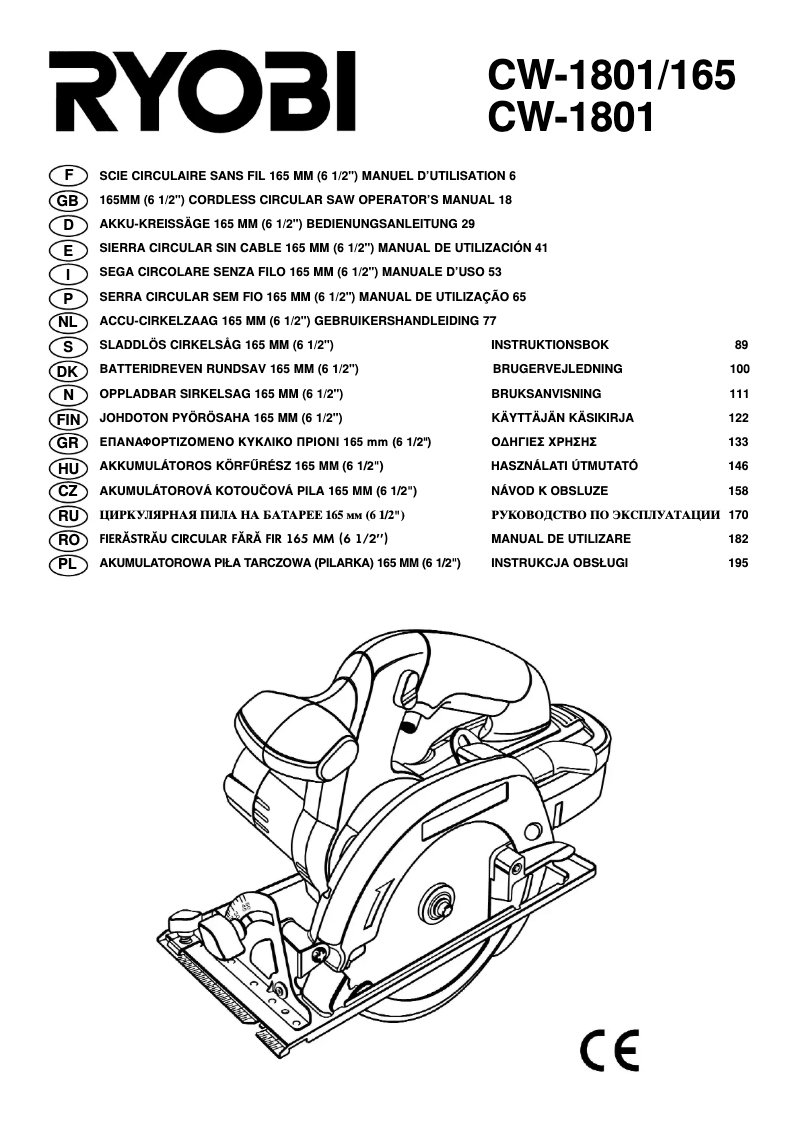Imagen de la primera página del manual del dispositivo CW-1801