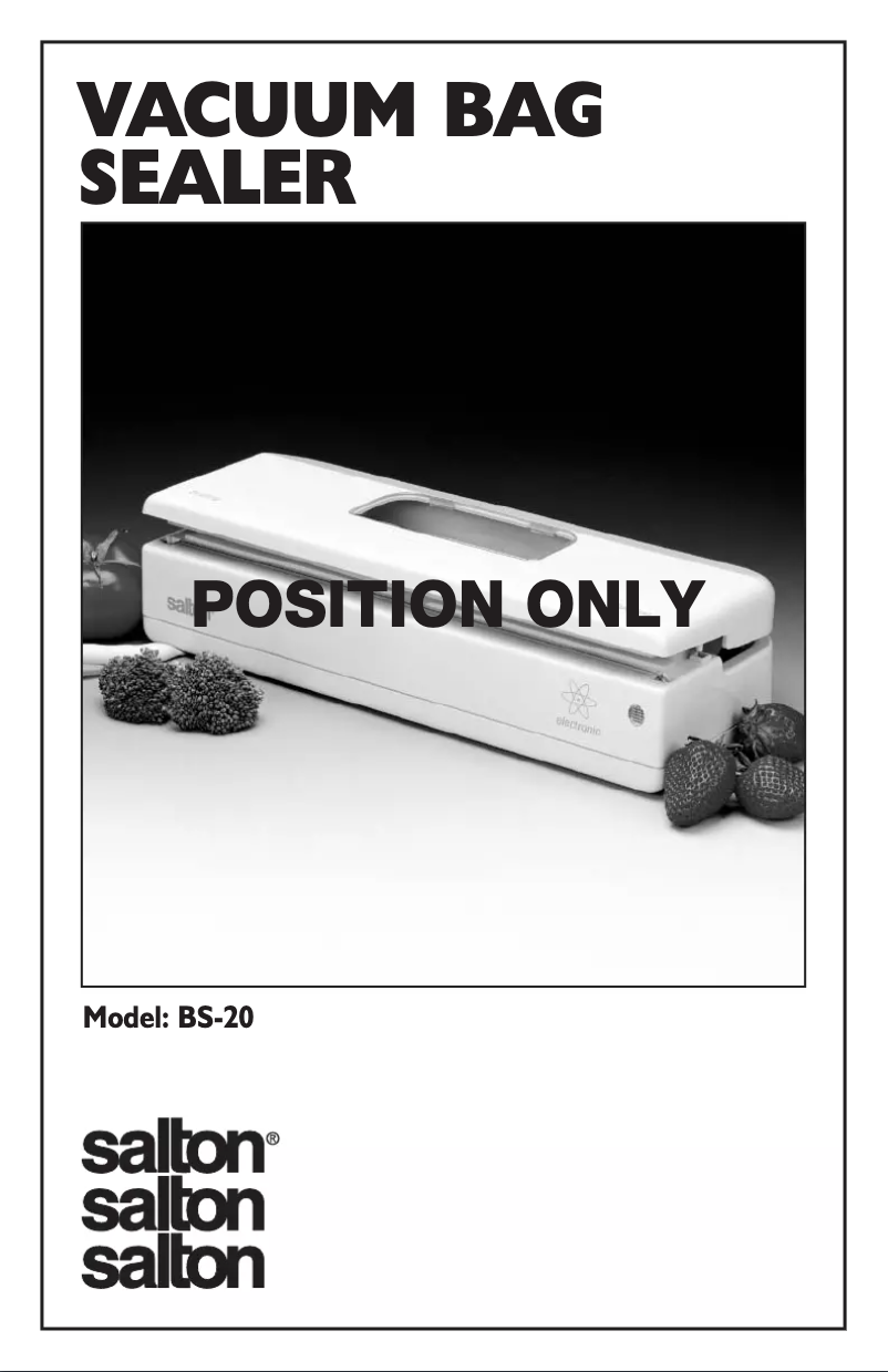 Página nº 1 - Manual de usuario Salton BS20