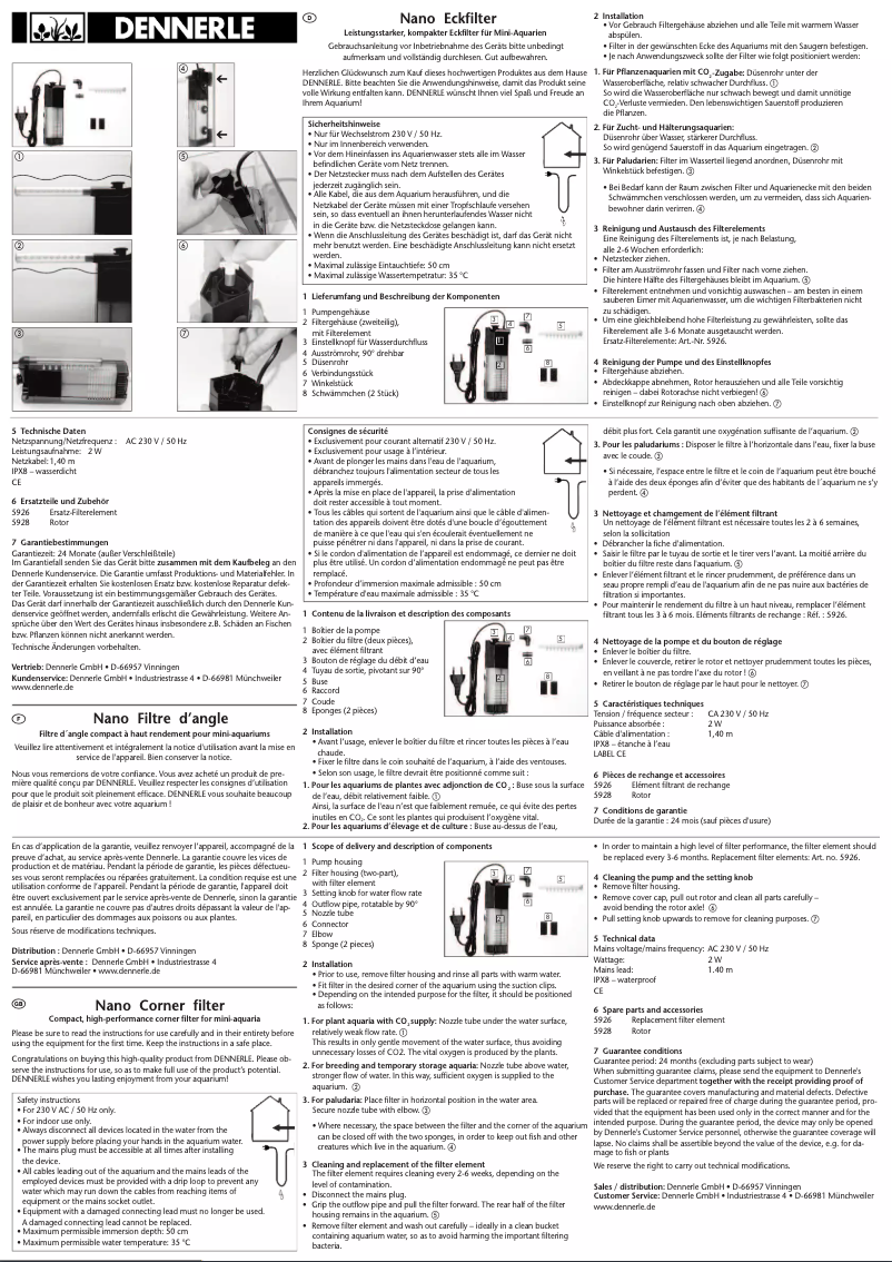 Página 1 del manual Manual de usuario Dennerle Nano Clean