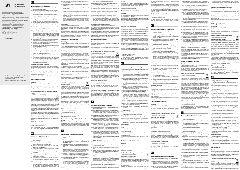 Imagen de la primera página del manual del dispositivo MKH 800 TWIN