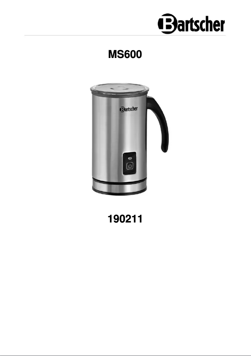 Página 1 del manual Manual de usuario Bartscher MS600