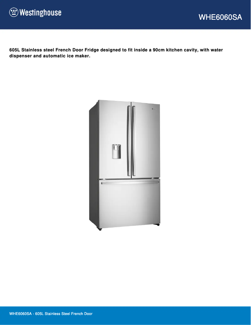 Imagen de la primera página del manual del dispositivo WHE6060SA