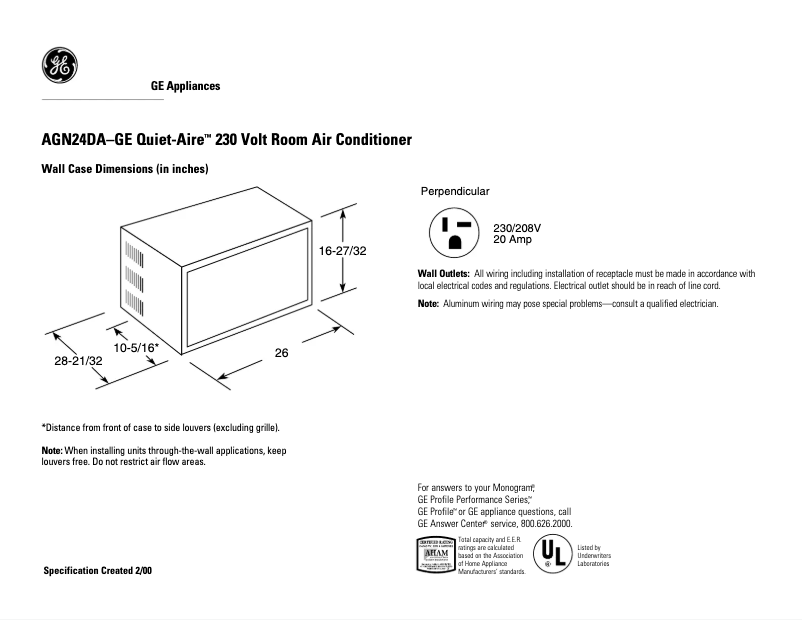 Imagen de la primera página del manual del dispositivo Quiet-Aire AGN24DA