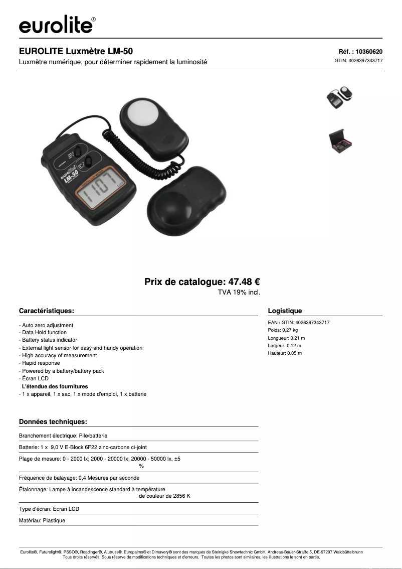 Página nº 1 - Ficha técnica Eurolite LM-50