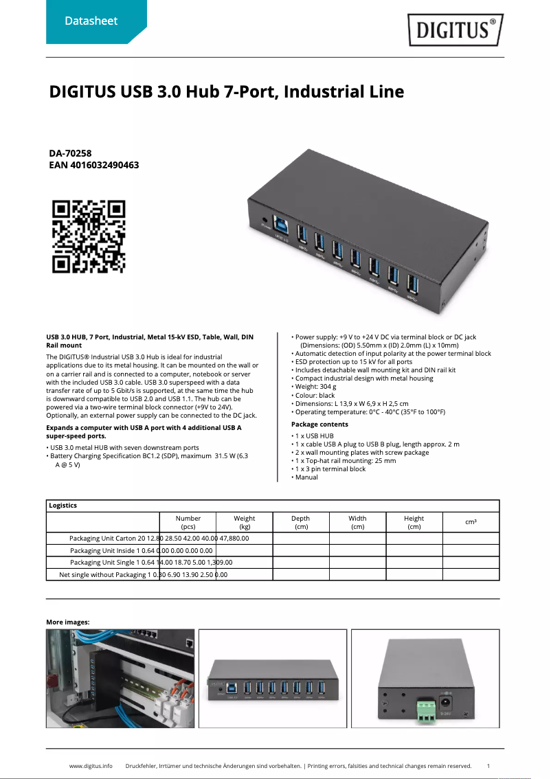 Página nº 1 - Ficha técnica Digitus DA-70258