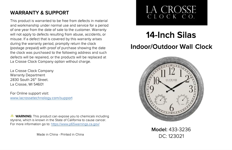 Imagen de la primera página del manual del dispositivo 433-3236