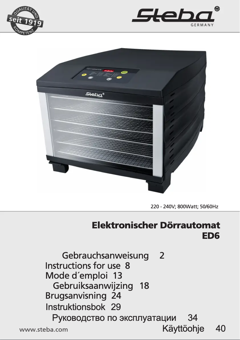 Imagen de la primera página del manual del dispositivo ED6