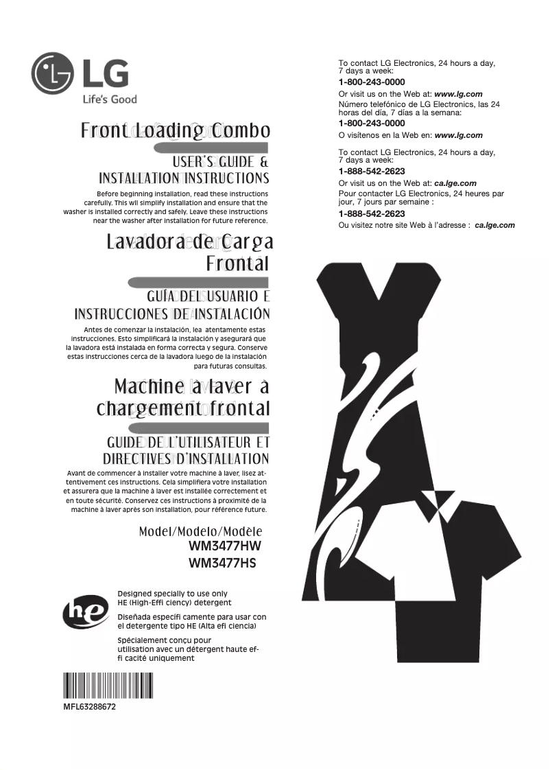 Imagen de la primera página del manual del dispositivo WM3477HS