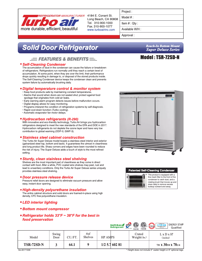 Imagen de la primera página del manual del dispositivo TSR-72SD