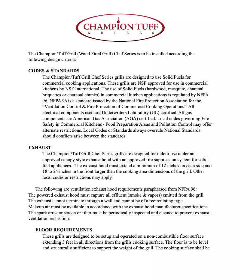 Página 1 del manual Manual de usuario Champion Tuff Grills CG 52