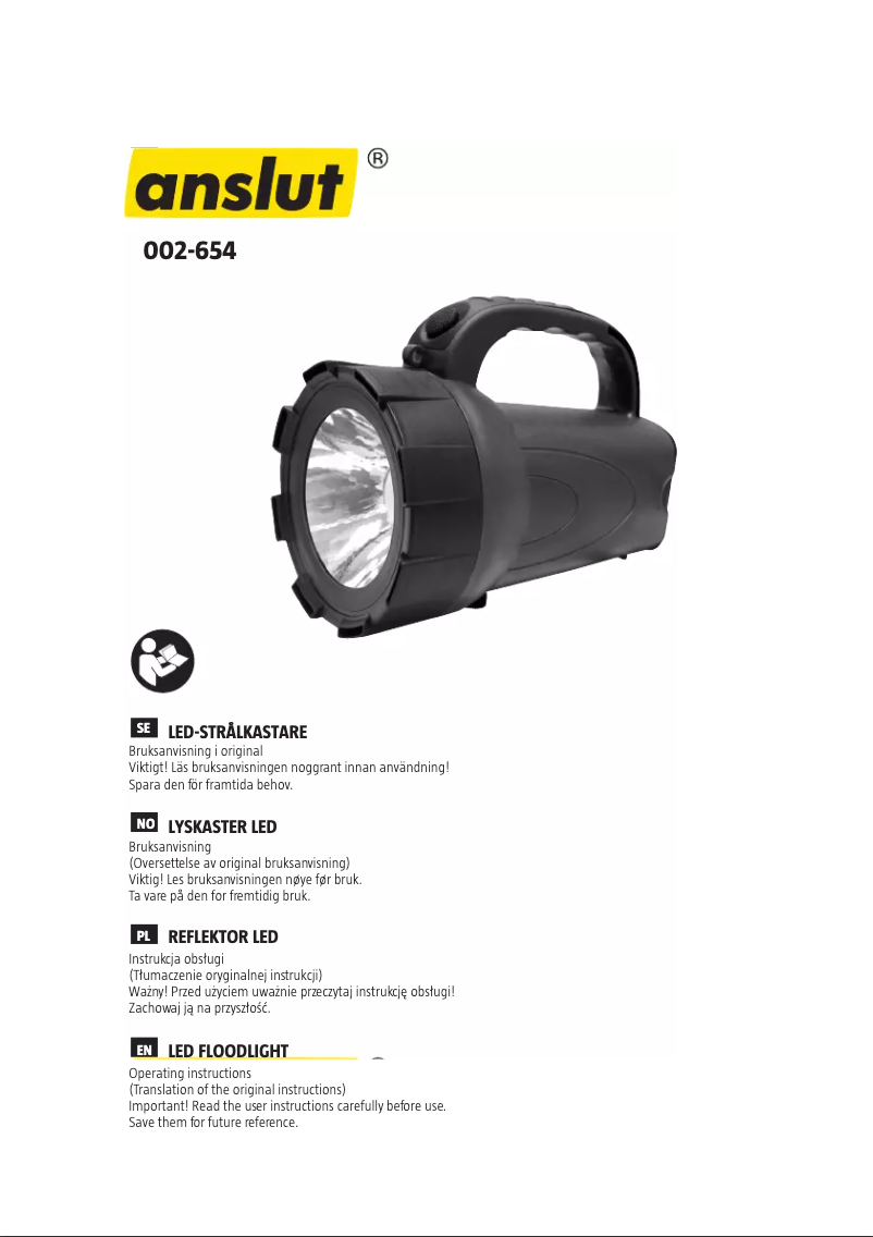 Página 1 del manual Manual de usuario Anslut 002-654