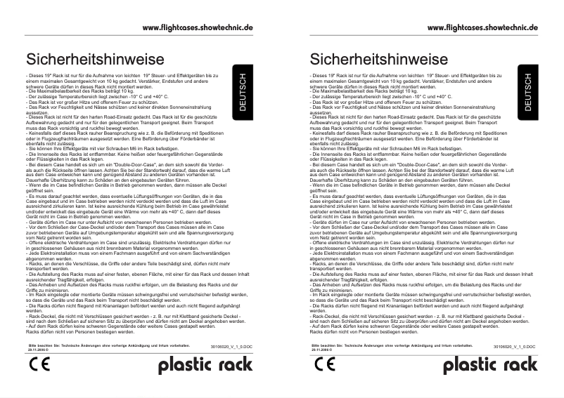 Imagen de la primera página del manual del dispositivo Plastic-Rack KR-19