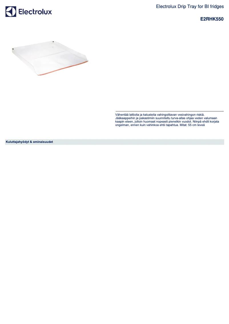 Imagen de la primera página del manual del dispositivo E2RHK550