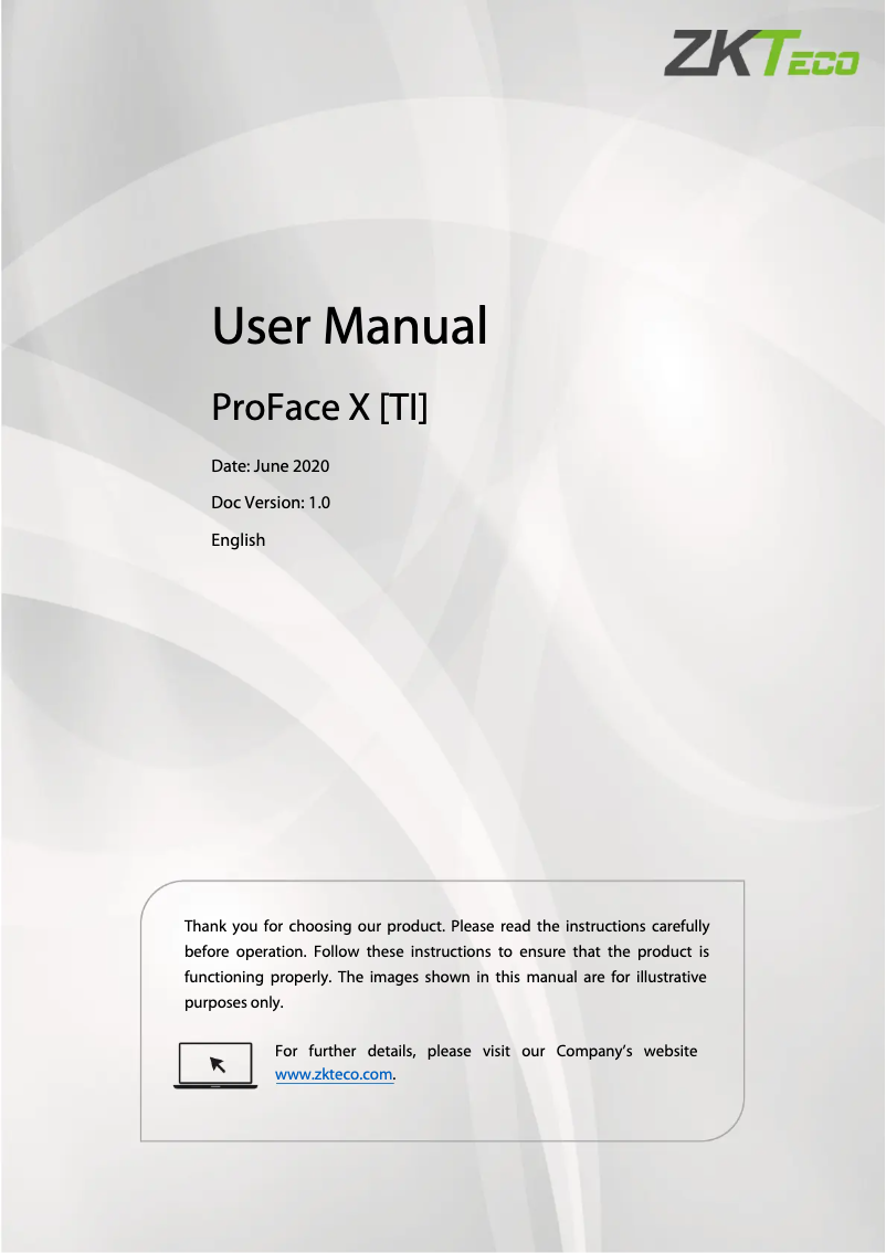 Imagen de la primera página del manual del dispositivo ProFace X