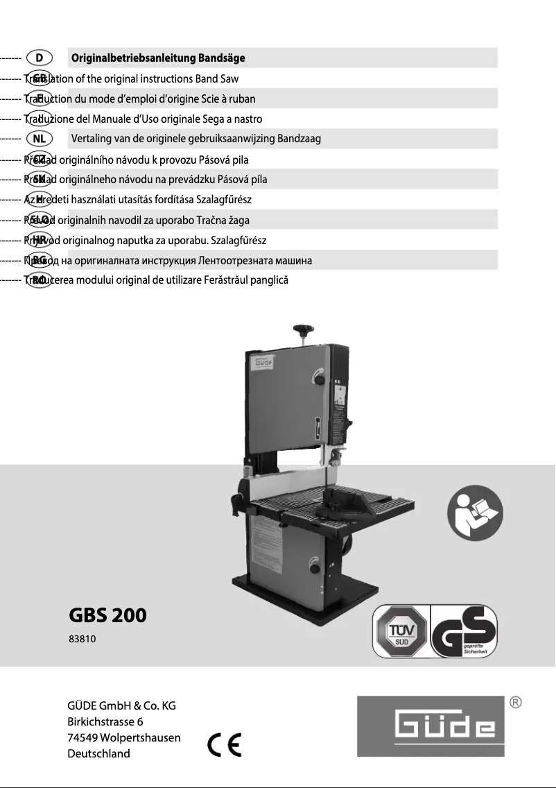 Página 1 del manual Manual de usuario Güde GBS 200