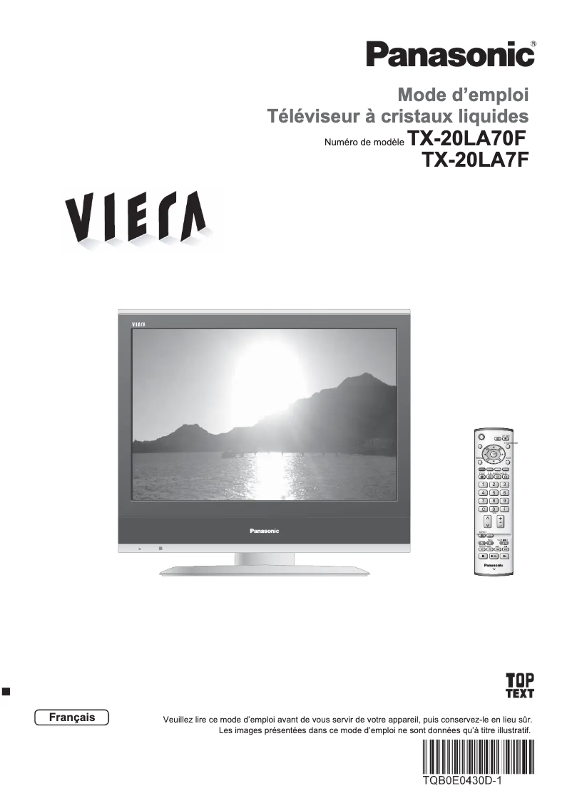 Página nº 1 - Manual de usuario Panasonic Viera TX-20LA7F