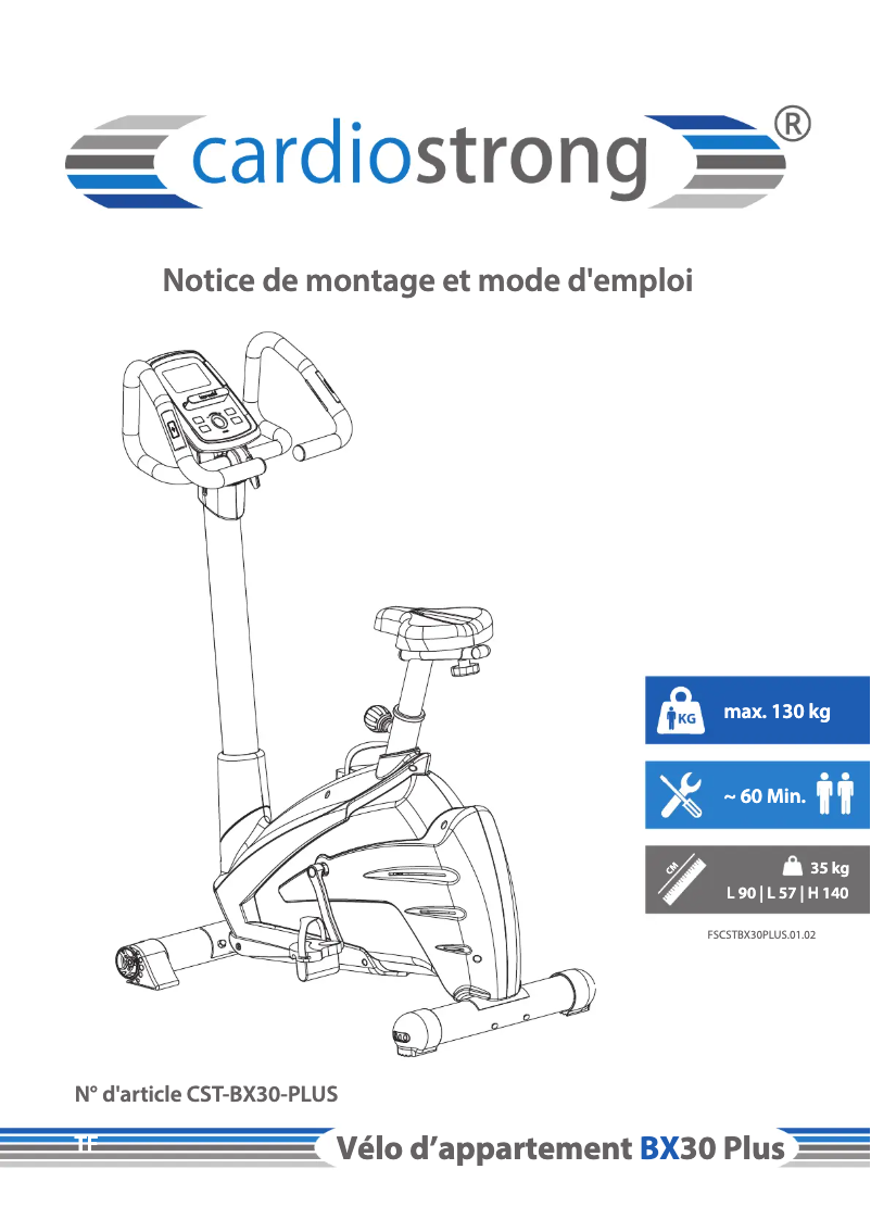 Página nº 1 - Manual de usuario Cardiostrong BX30 Plus