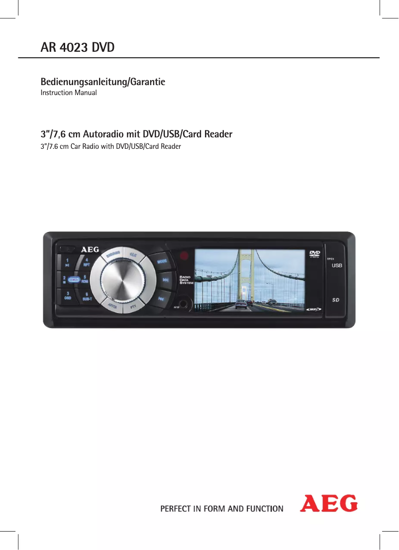 Imagen de la primera página del manual del dispositivo AR 4023