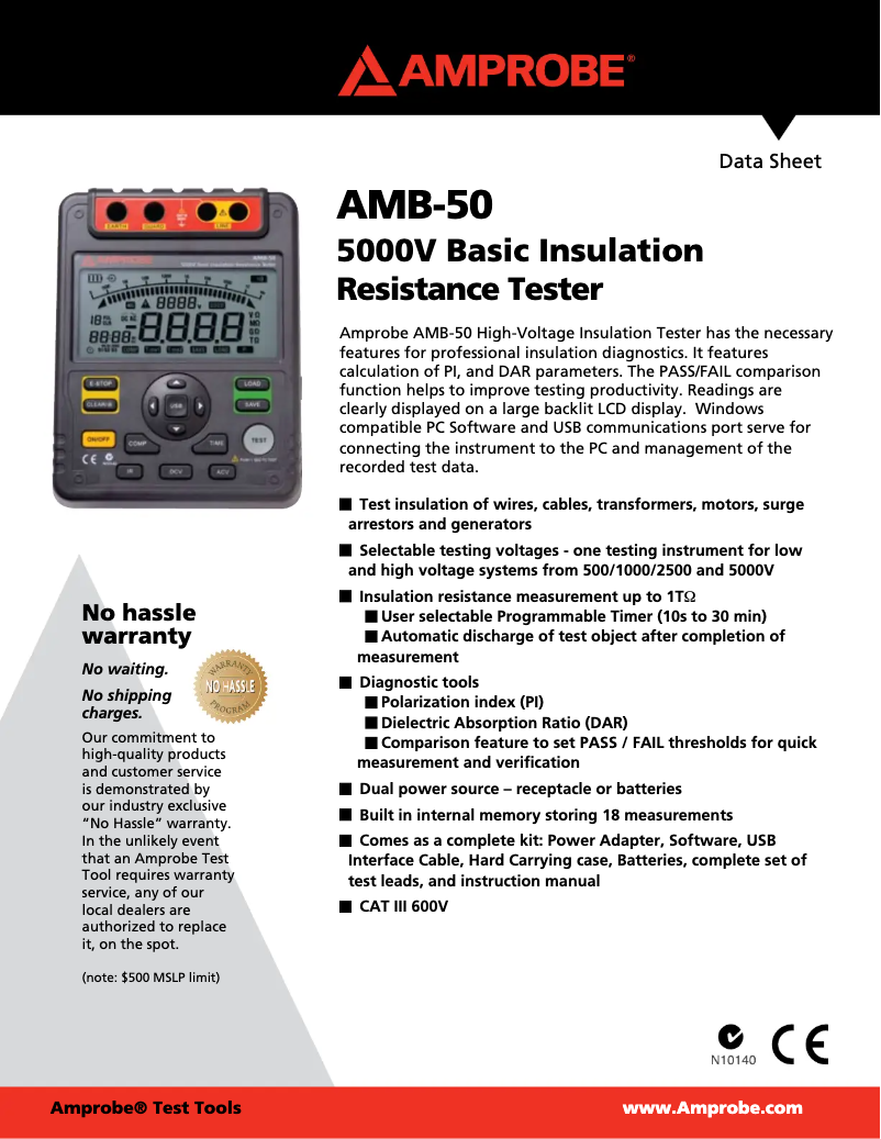 Imagen de la primera página del manual del dispositivo AMB-50