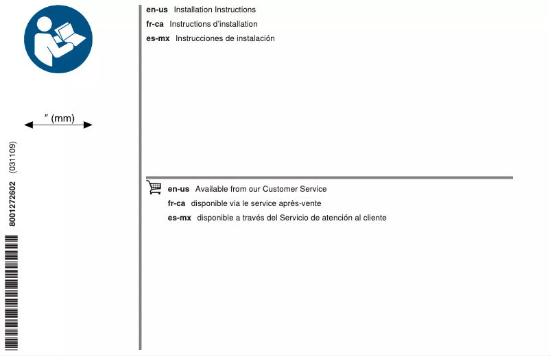 Página 1 del manual Guía de instalación Thermador T48BT110NS