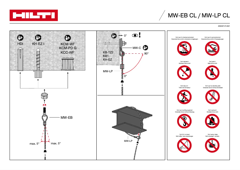Página 1 del manual Manual de usuario Hilti MW-LP CL