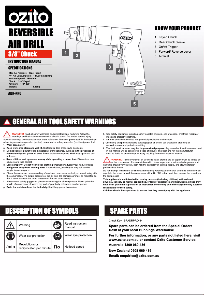 Imagen de la primera página del manual del dispositivo ADR-PRO