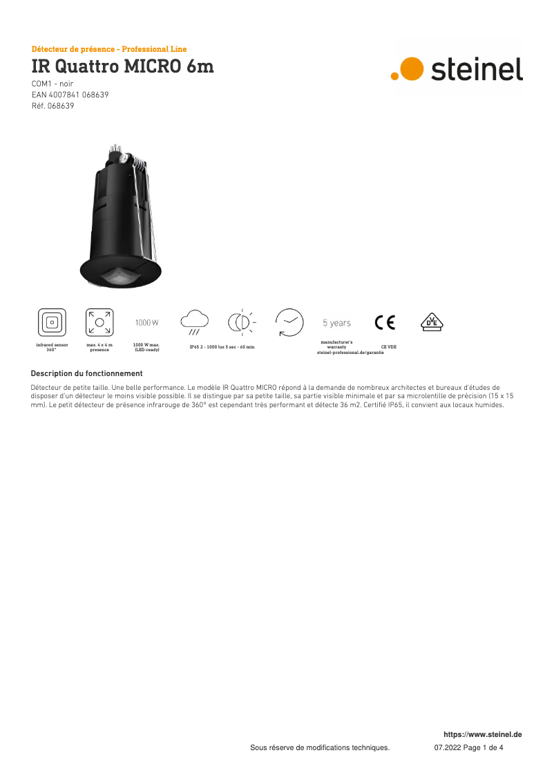 Imagen de la primera página del manual del dispositivo IR Quattro MICRO