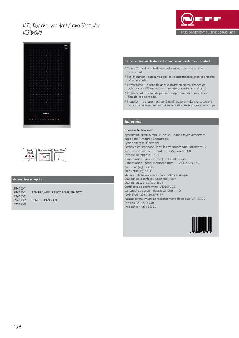 Imagen de la primera página del manual del dispositivo N53TD40N0