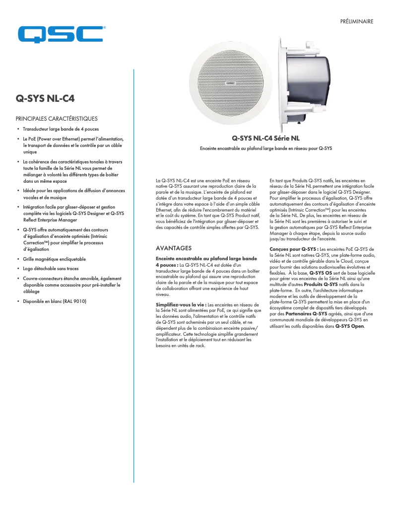 Página nº 1 - Ficha técnica QSC NL-C4