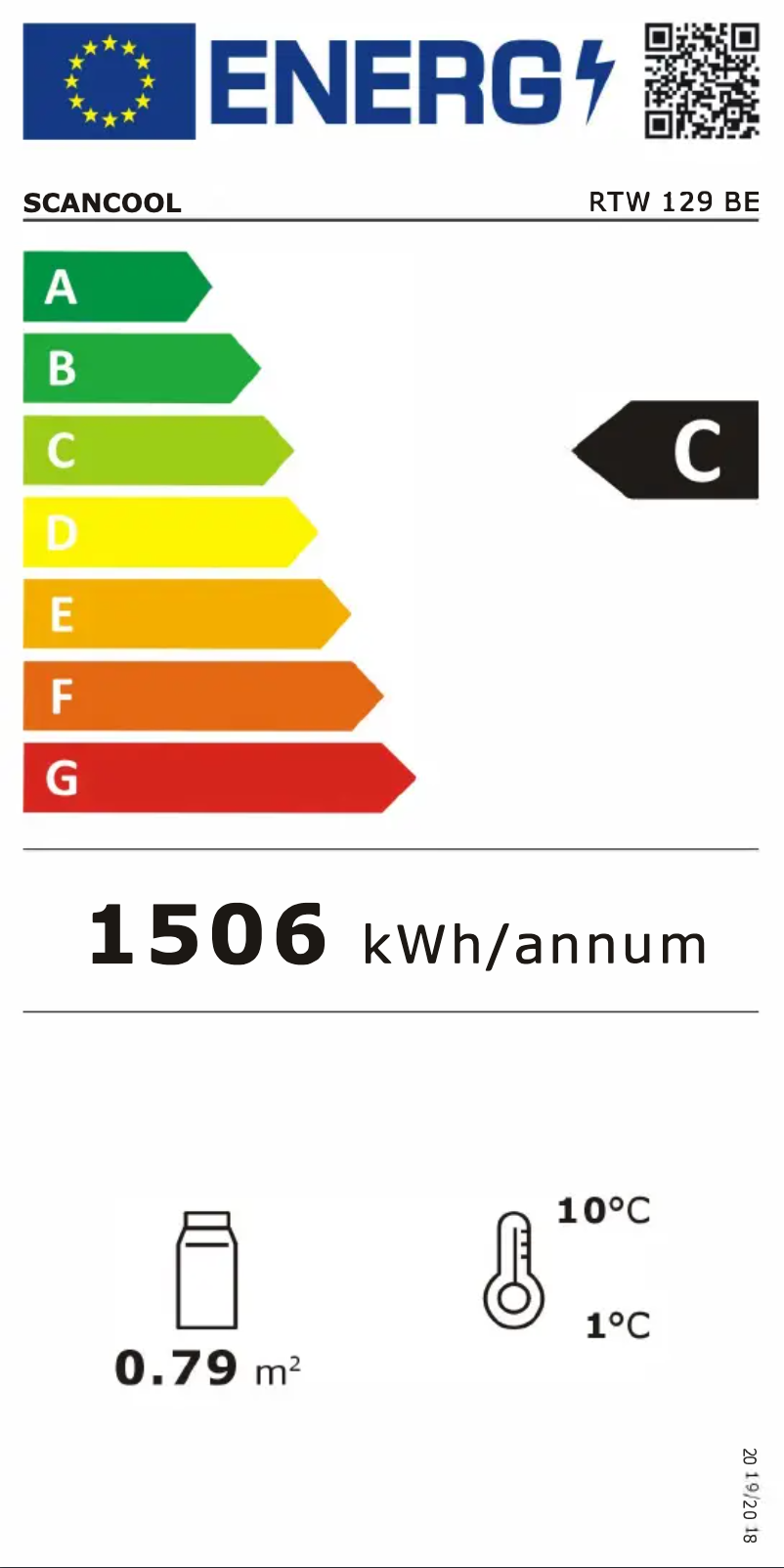 Página 1 del manual Etiqueta energética Scancool RTW 129 BE