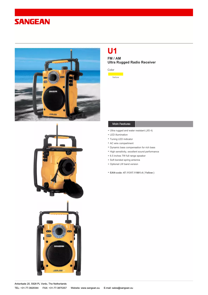 Imagen de la primera página del manual del dispositivo U1